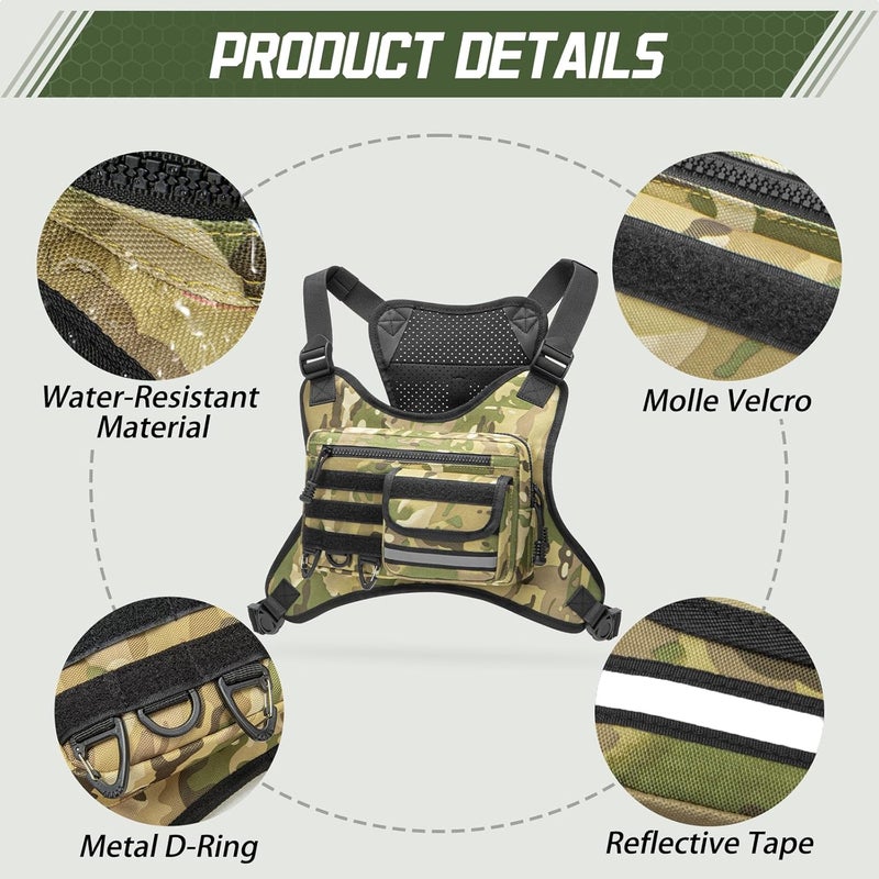 Aokelily Chest Bag for Men Women, Outdoor Sports Running Vest Bag, Chest Pack for Running, Cycling, Hiking, Workouts, Travel - Image 4